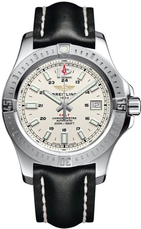 breitling colt 41 black|breitling colt 41 silver dial.